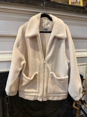 UGG Cream Sherpa Teddy Zip Jacket